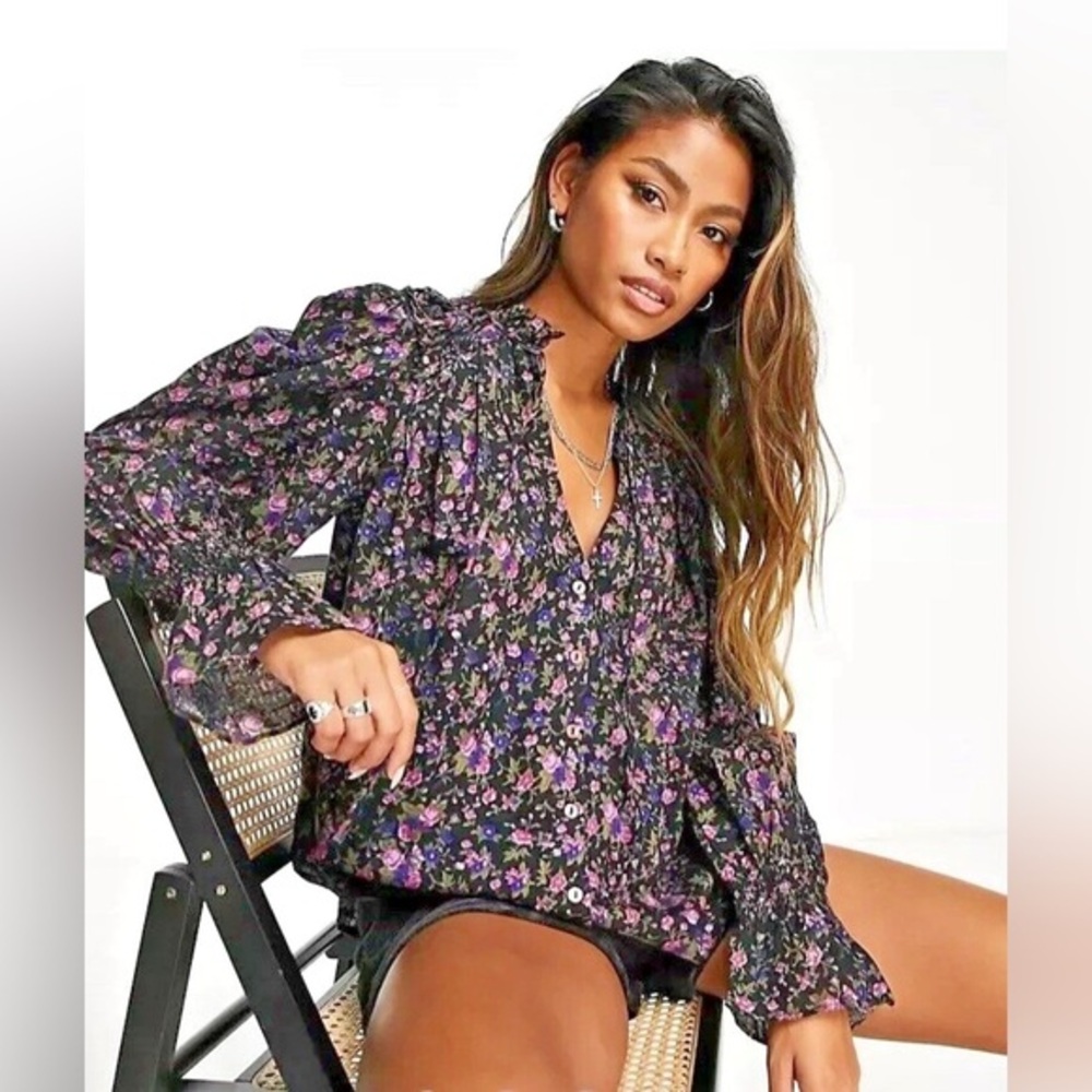 Free People Meant To Be Smocked Blouse size S